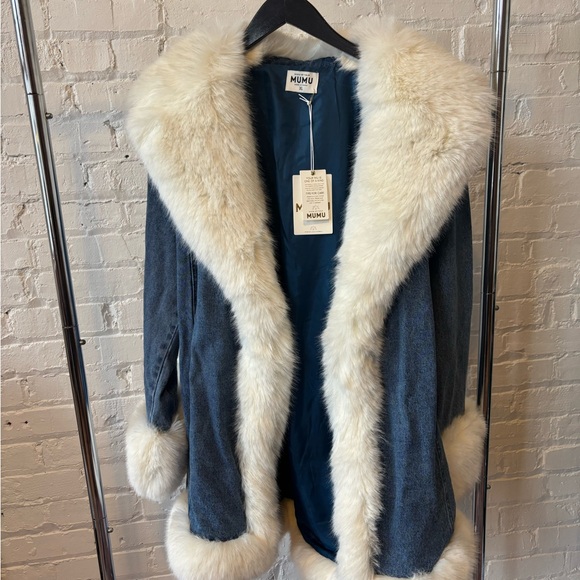 NWT SHOW ME YOUR MUMU - Hudson Coat with faux fur SIZE XLARGE - Picture 4 of 4